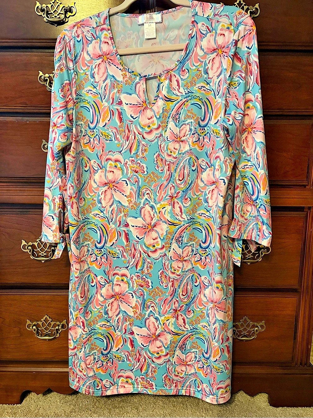 Steph Parker Cath Dress Floral Mini Dress Blue & Pink